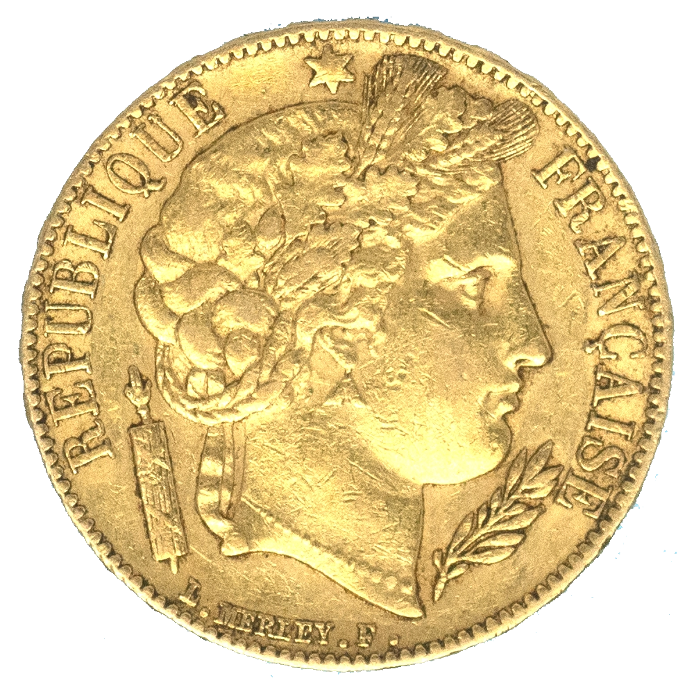 Pièce de monnaie : Troisième République 20 Francs Cérès 1851 Paris