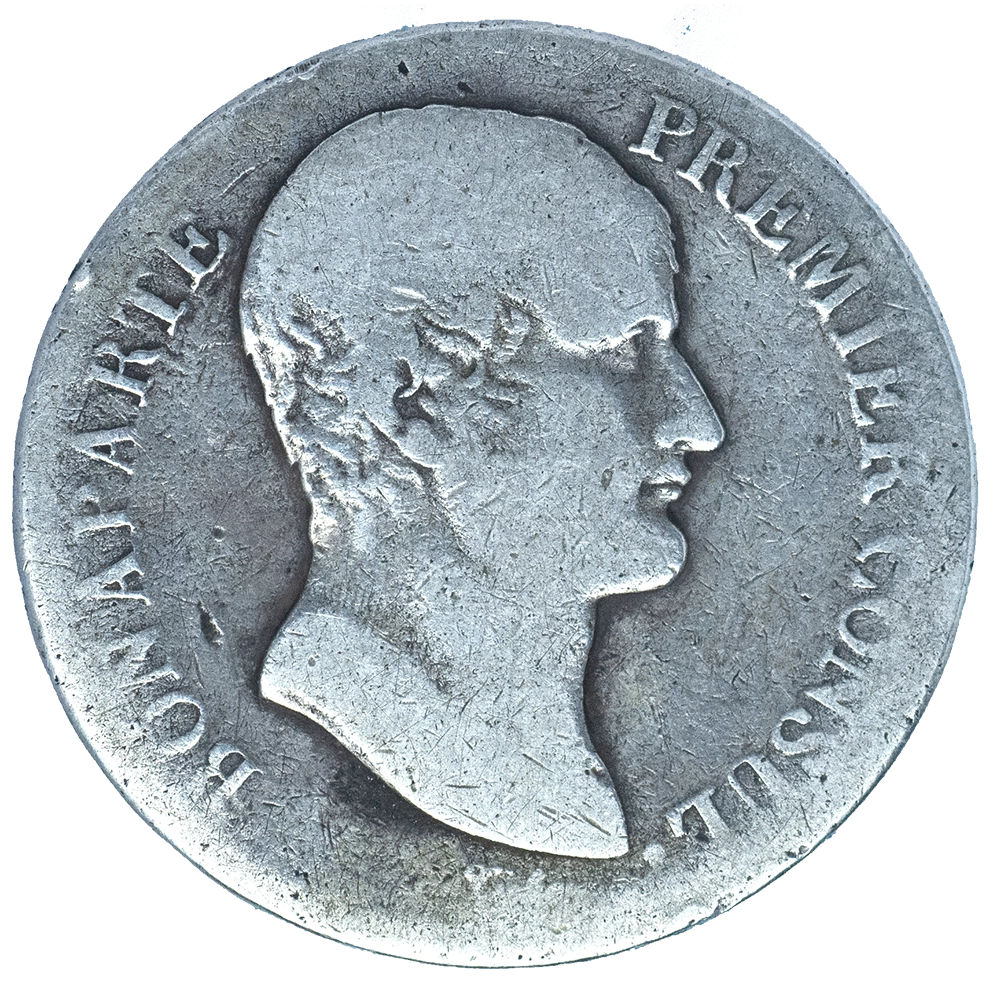 Pièce de monnaie : Premier-Empire Napoléon Ier-5 Francs l'an 12 (1803) Paris