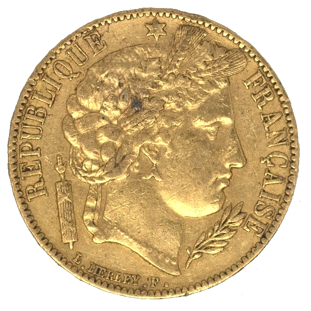 Pièce de monnaie : Seconde République 20 Francs Cérès 1851 Paris