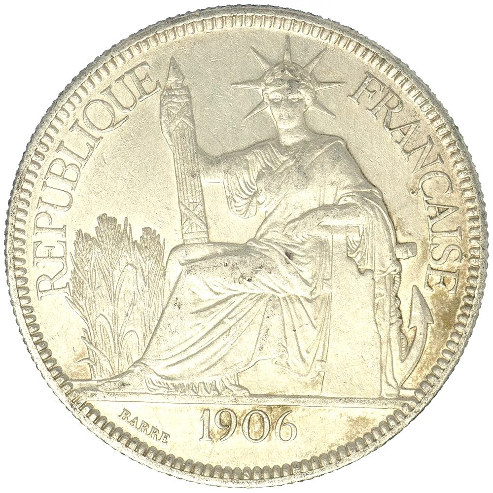 Pièce de monnaie : Indochine Française 1 piastre 1906 Paris