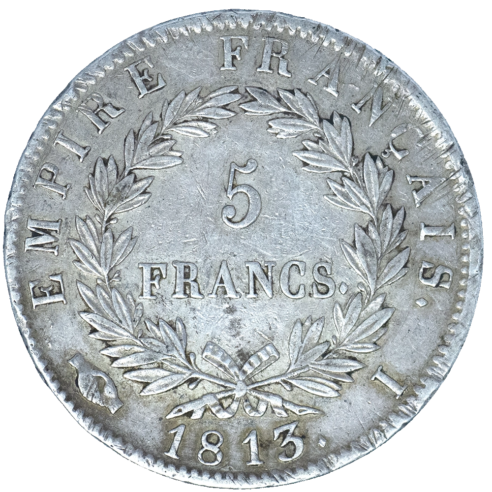 Pièce de monnaie : Premier-Empire Napoléon Ier-5 Francs 1813 Limoges