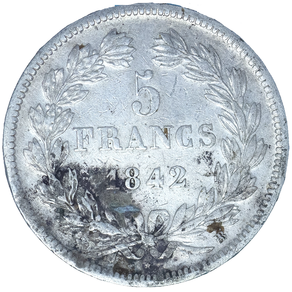 Pièce de monnaie : Louis-Philippe 5 Francs 1842 Strasbourg