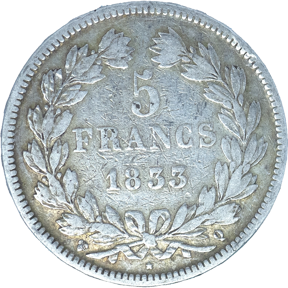Pièce de monnaie : Louis-Philippe 5 Francs 1833 Perpignan