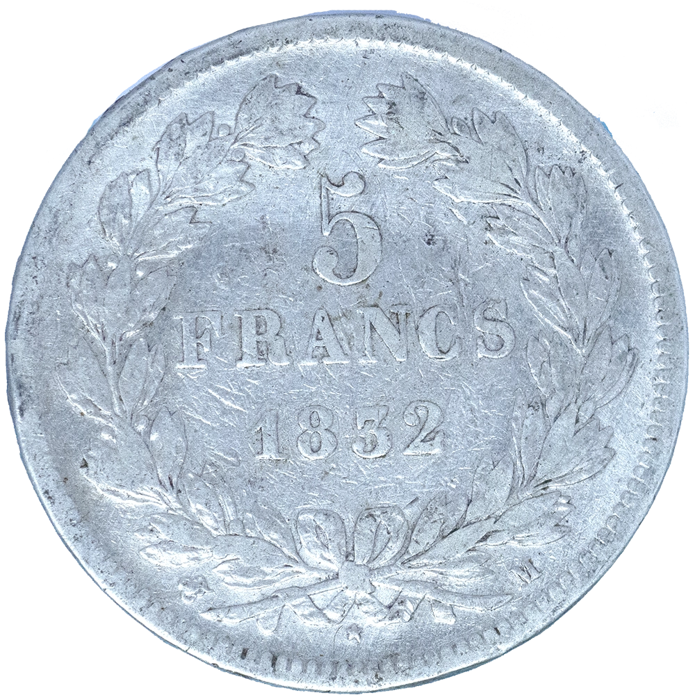 Pièce de monnaie : Louis-Philippe 5 Francs 1832 Toulouse