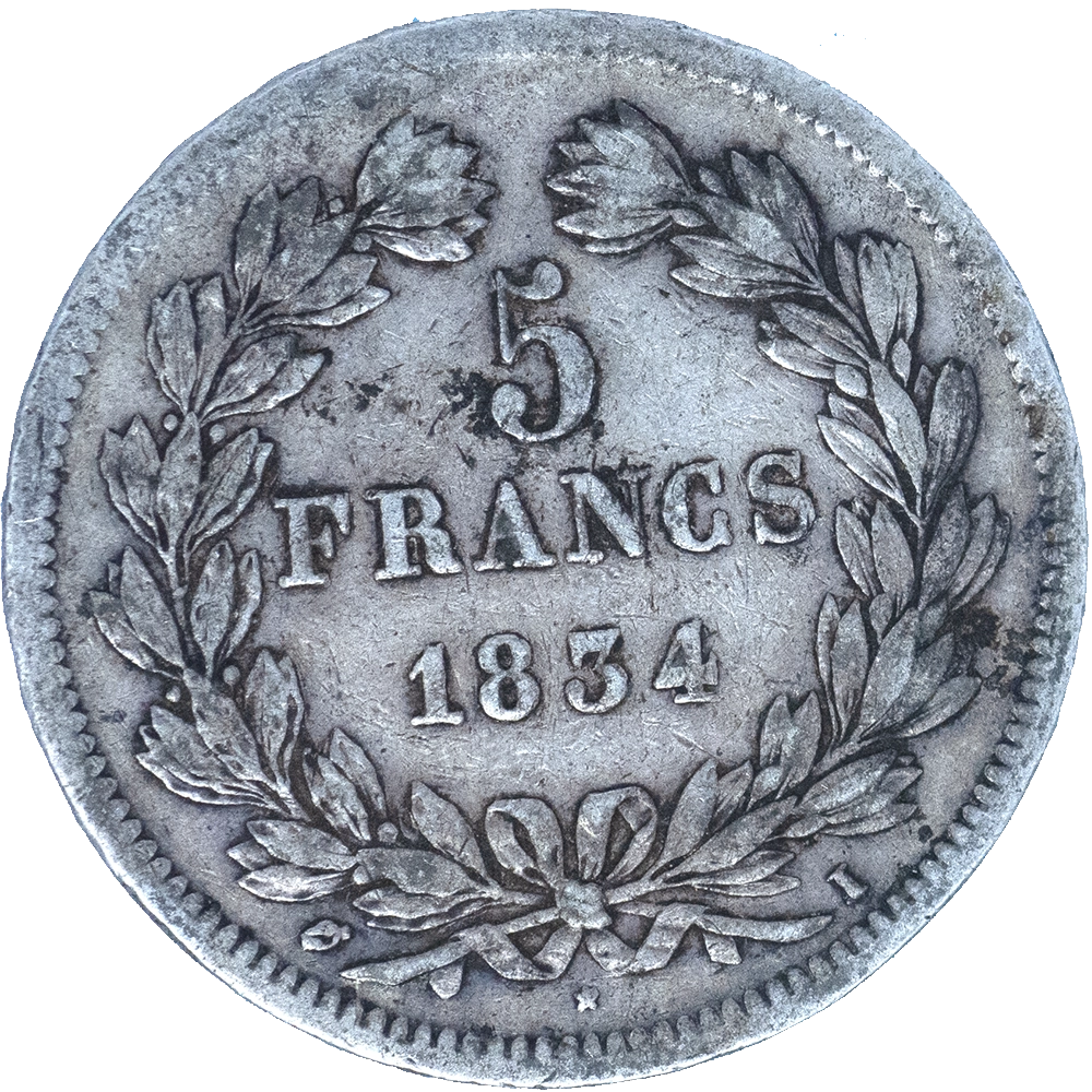 Pièce de monnaie : Louis-Philippe 5 Francs 1834 Limoges