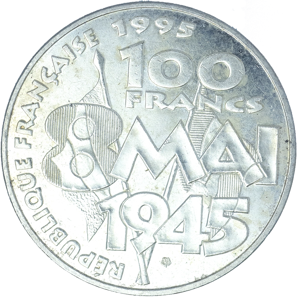 Pièce de monnaie : V ème République-100 Francs argent 8 mai 1945