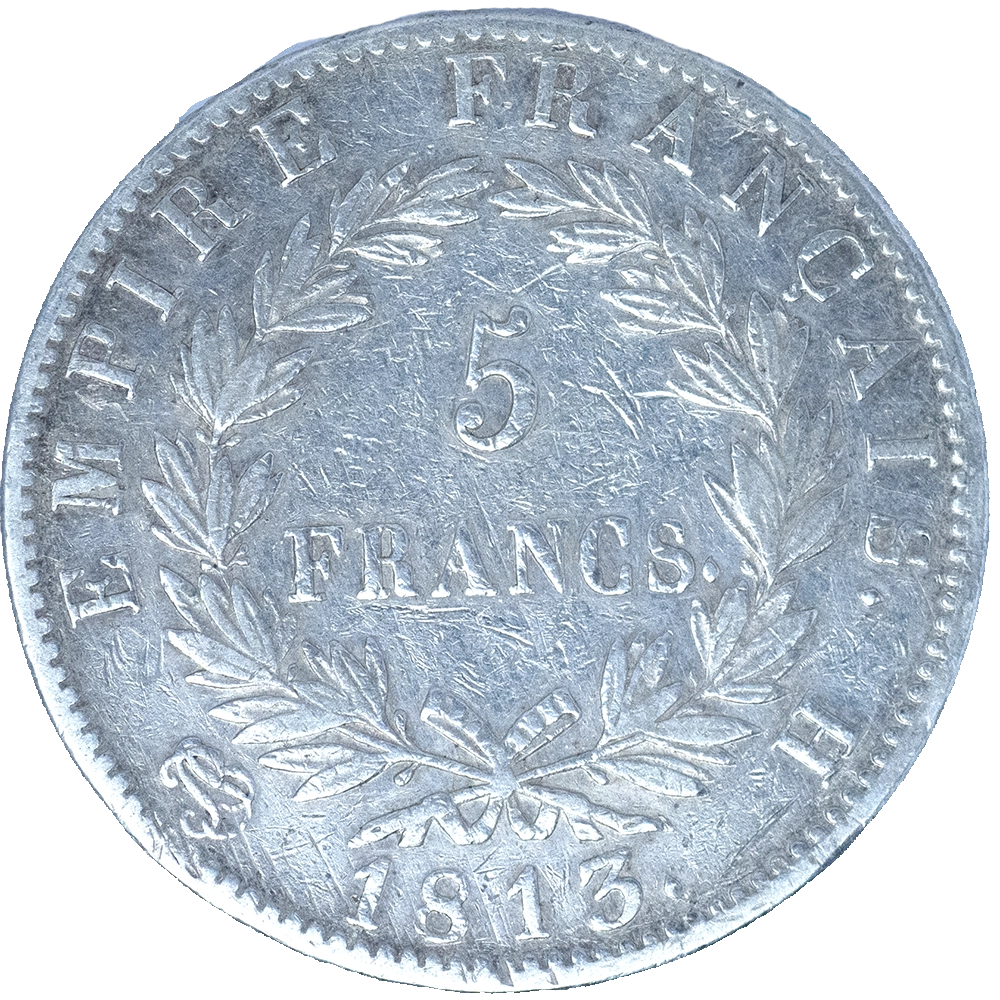 Pièce de monnaie : Premier-Empire Napoléon Ier-5 Francs 1813 La Rochelle