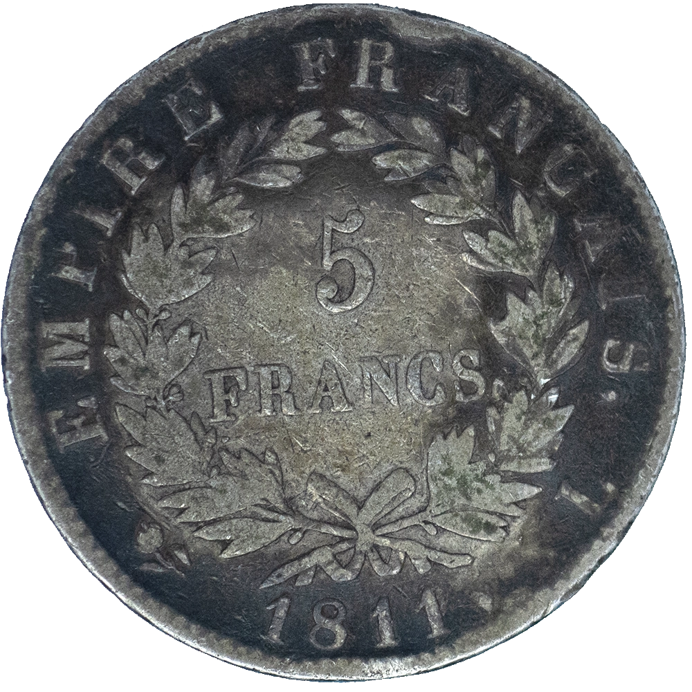 Pièce de monnaie : Premier-Empire Napoléon Ier-5 Francs 1811 Bayonne