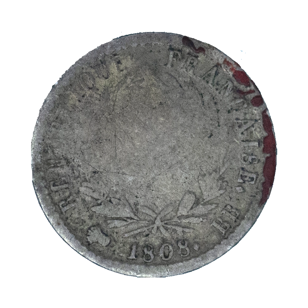 Pièce de monnaie : Premier-Empire Napoléon 1er-Demi franc 1808 Strasbourg