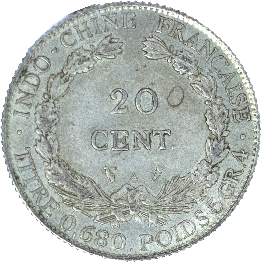 Pièce de monnaie : Indochine-Française-20 centièmes 1922 Paris