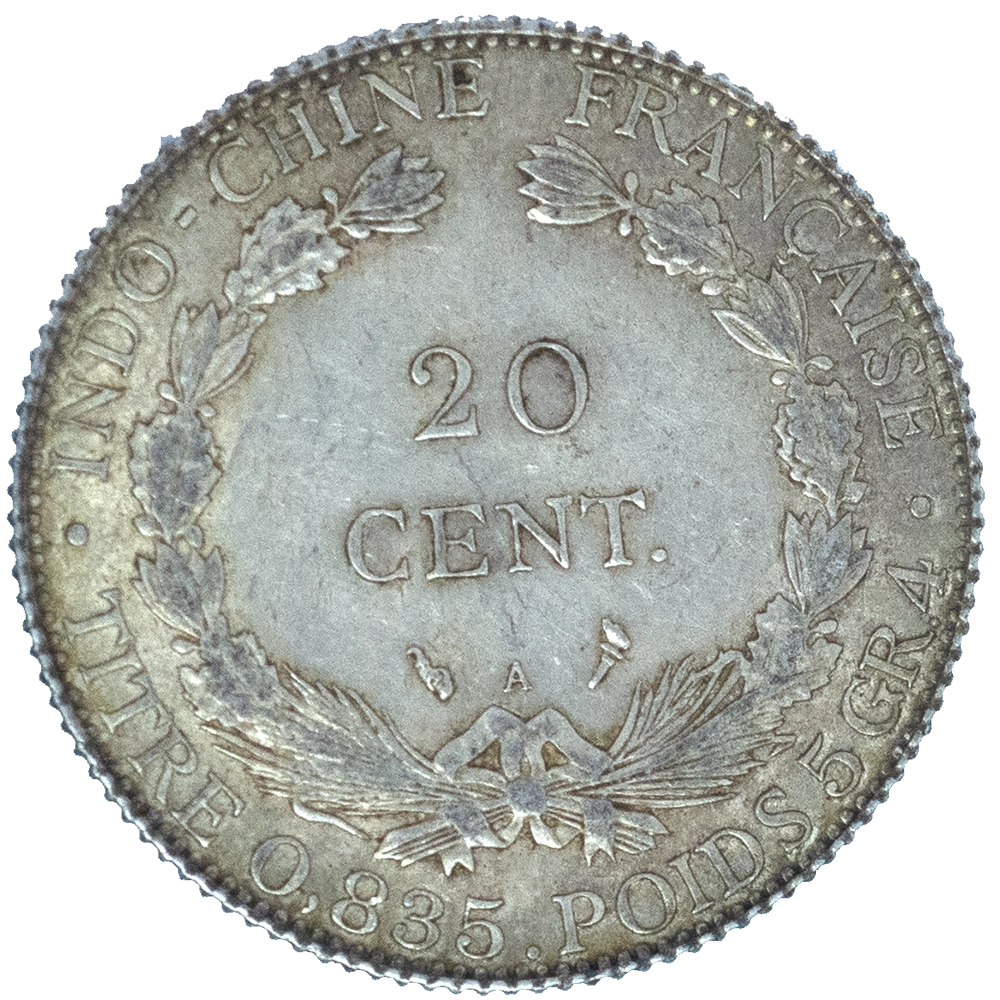 Pièce de monnaie : Indochine-Française-20 centièmes 1913 Paris