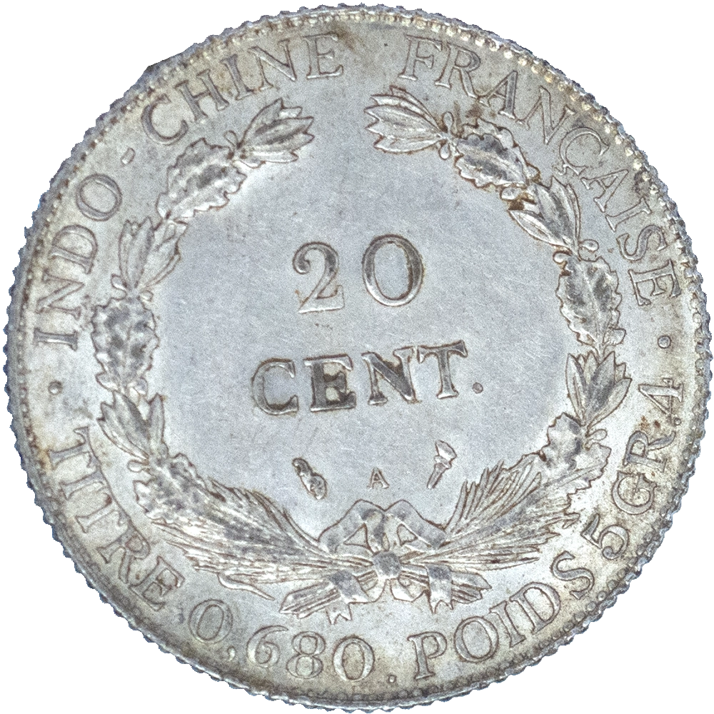 Pièce de monnaie : Indochine-Française-20 centimes 1921 Paris
