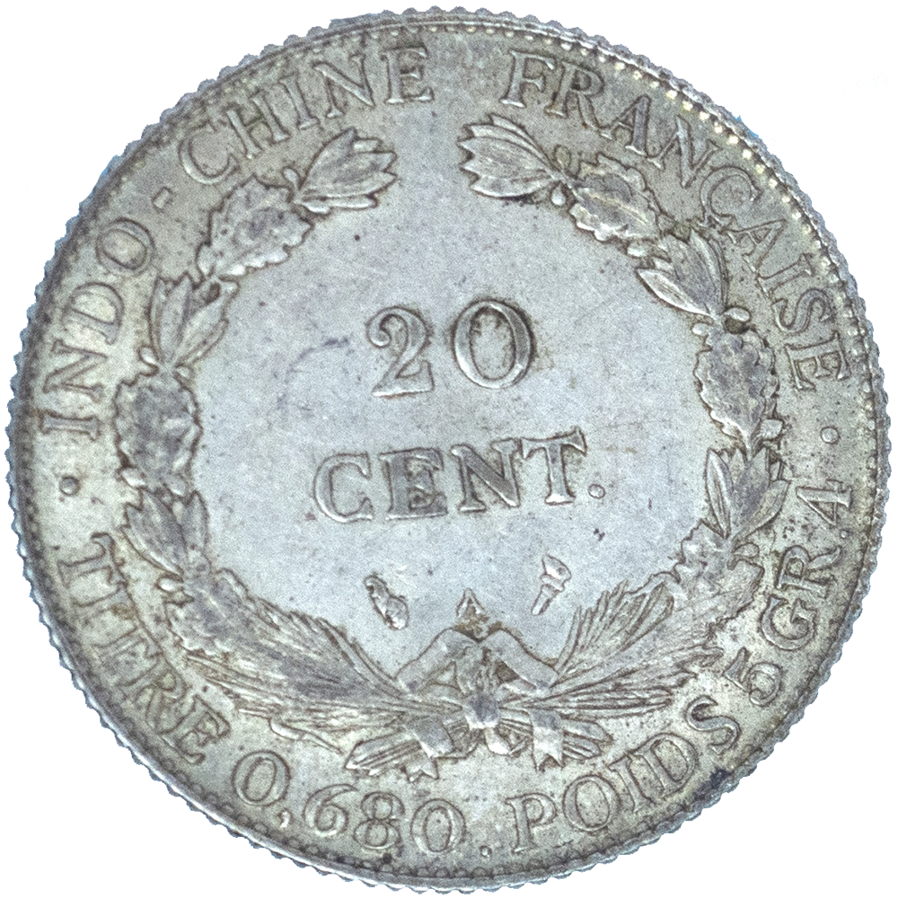 Pièce de monnaie : Indochine-Française-20 centimes 1921 Paris