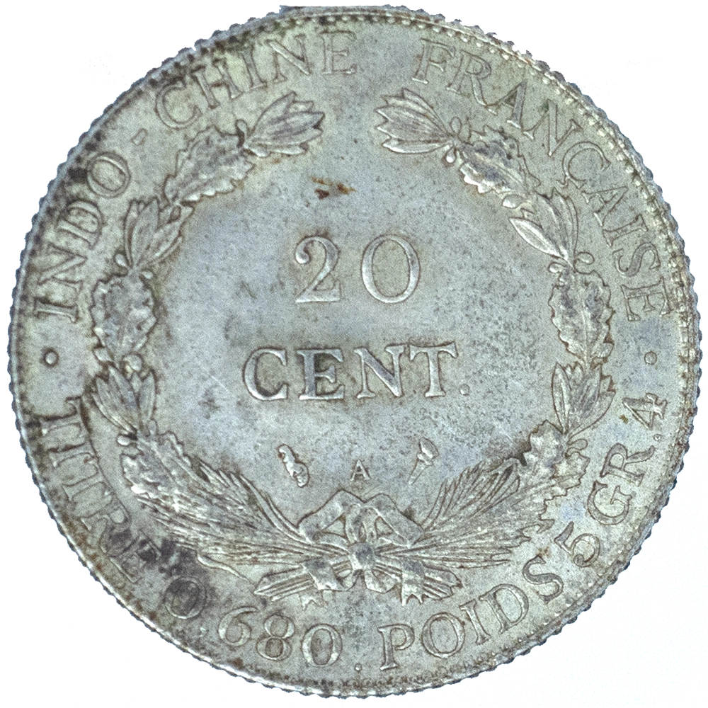 Pièce de monnaie : Indochine-Française-20 centimes 1921 Paris