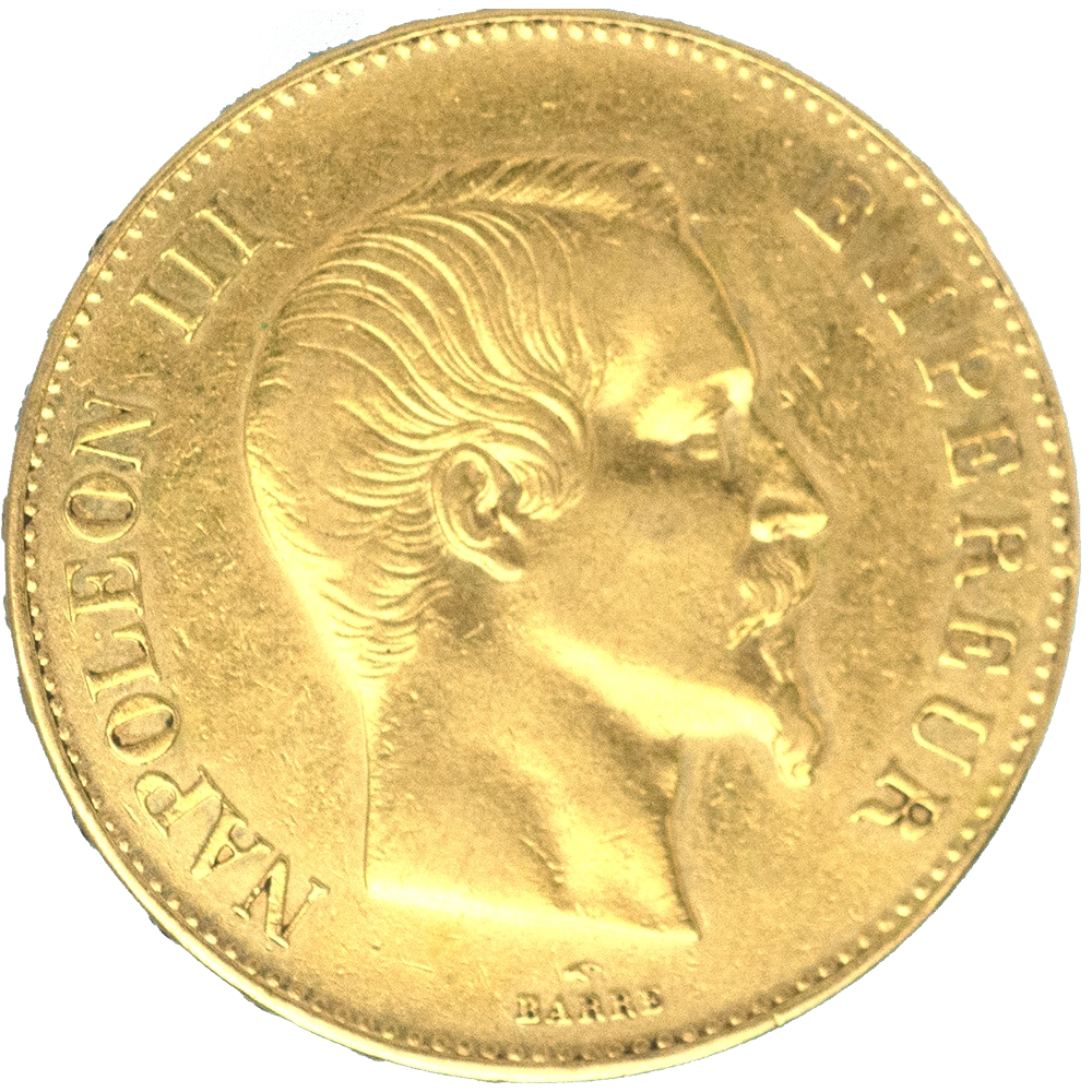 Pièce de monnaie : Second Empire - 100 Francs Napoléon III Tête Nue 1858 Paris