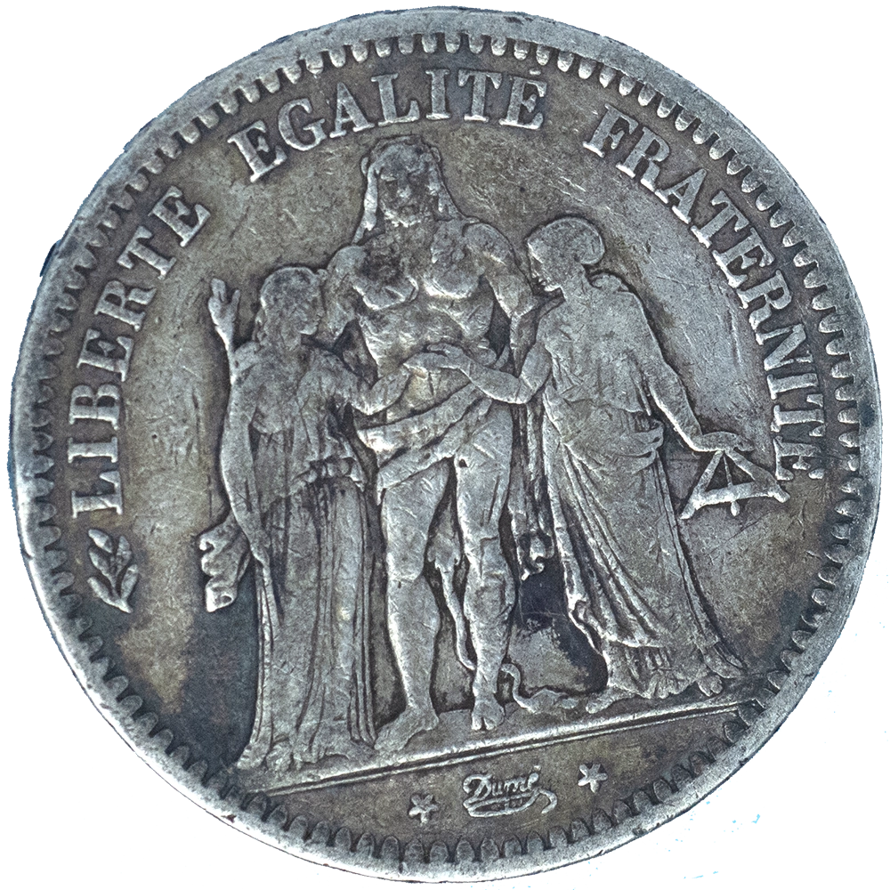 Pièce de monnaie : Seconde-République-5 Francs Hercule-1848 Bordeaux
