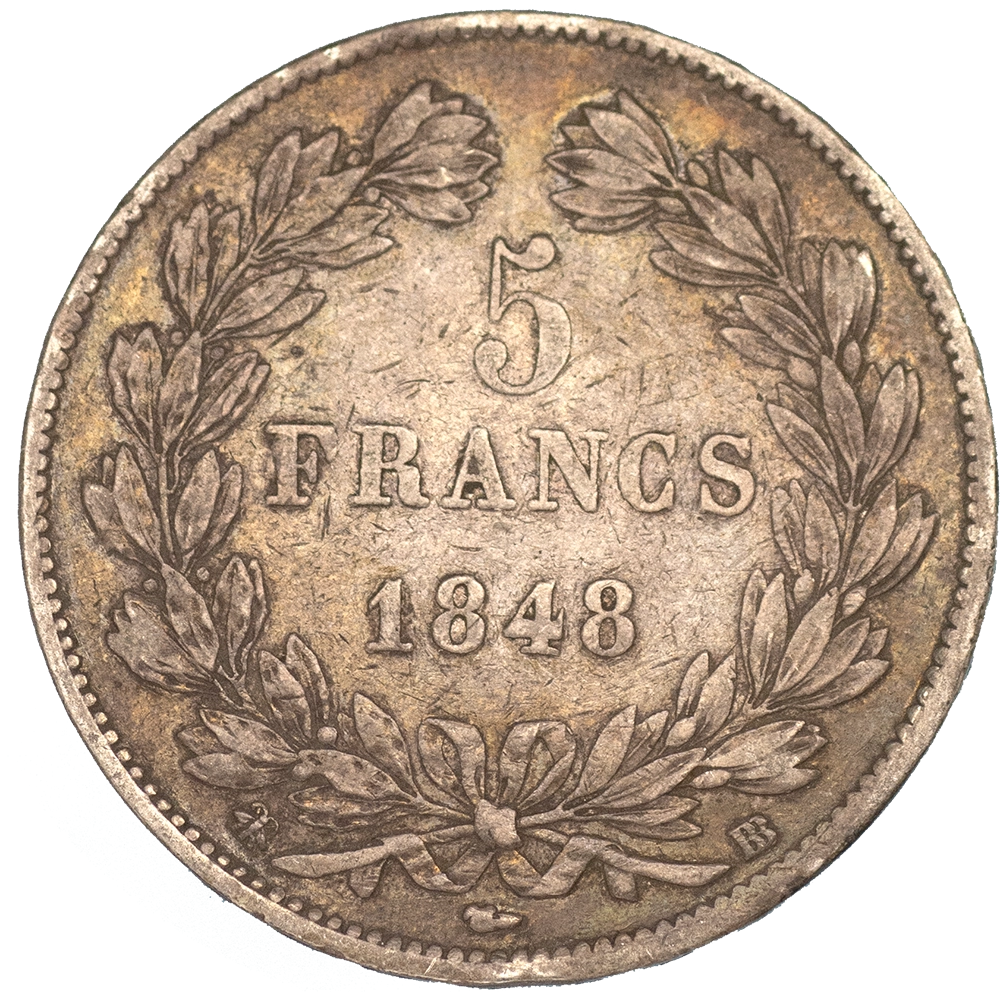 Pièce de monnaie : Louis-Philippe-5 Francs 1848 Strasbourg