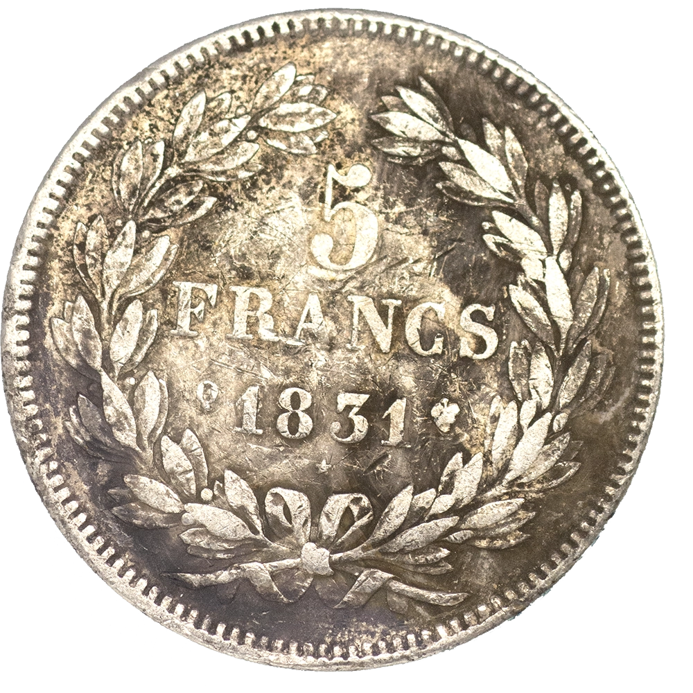 Pièce de monnaie : Louis-Philippe 5 Francs 1831 Perpignan tranche en creux