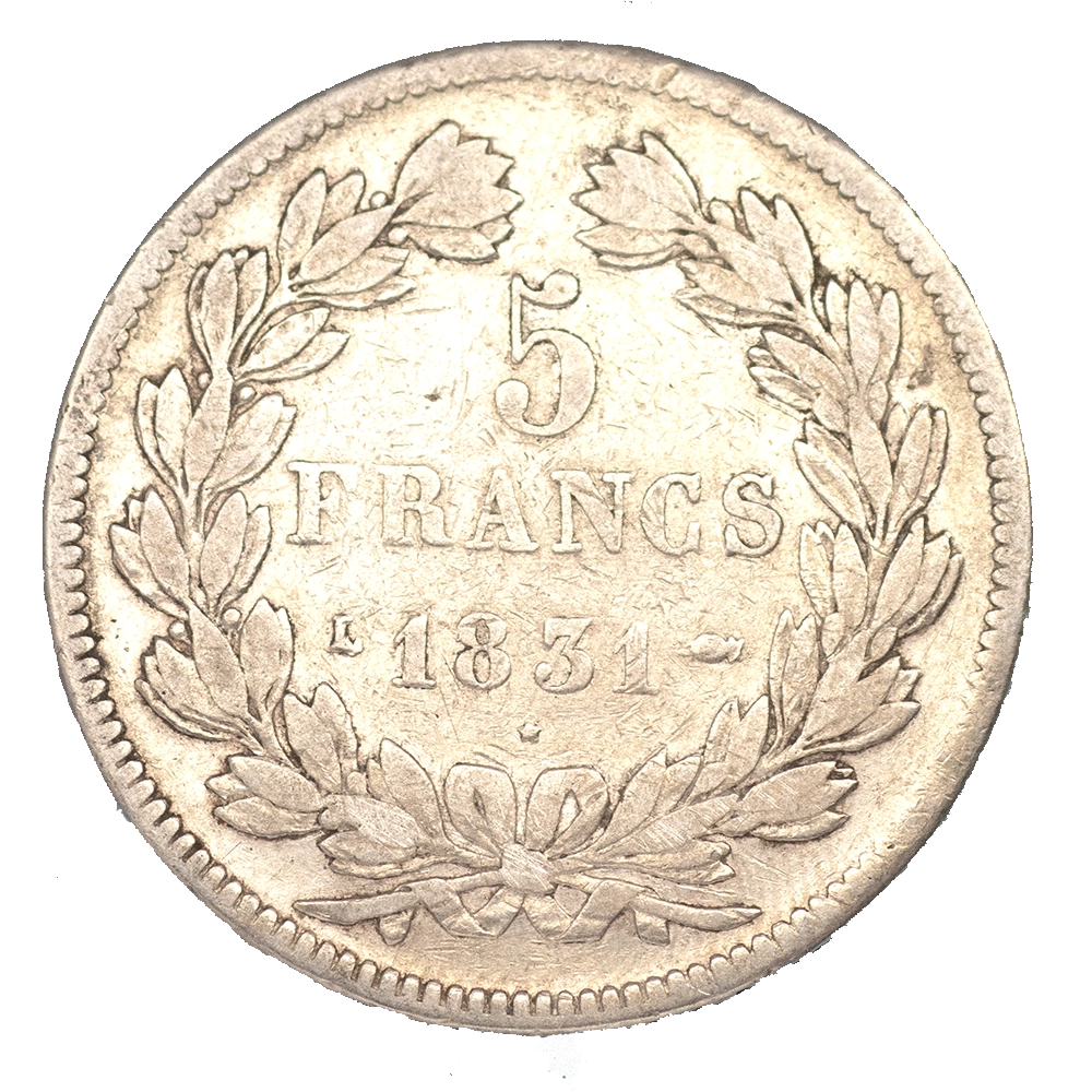 Pièce de monnaie : Louis Philippe-5 Francs 1831 Bayonne tranche en relief