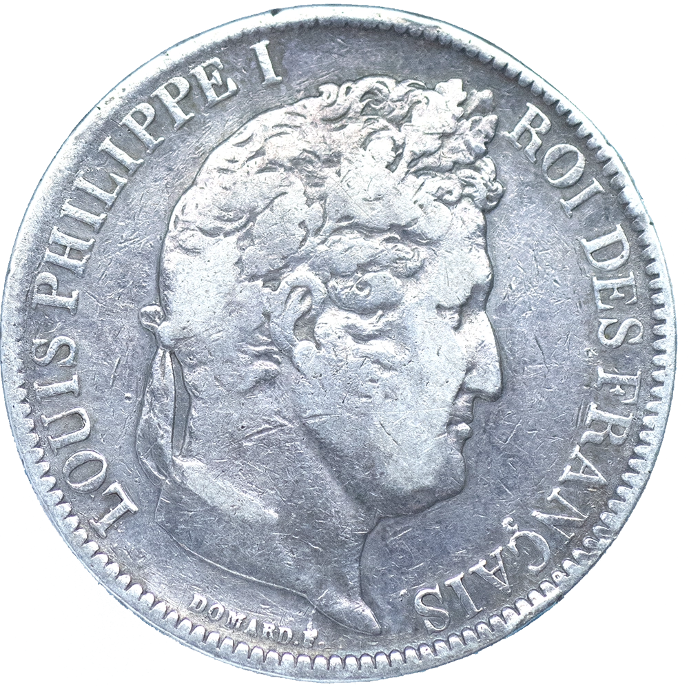 Pièce de monnaie : Louis-Philippe-5 Francs 1831 Lyon tranche en creux