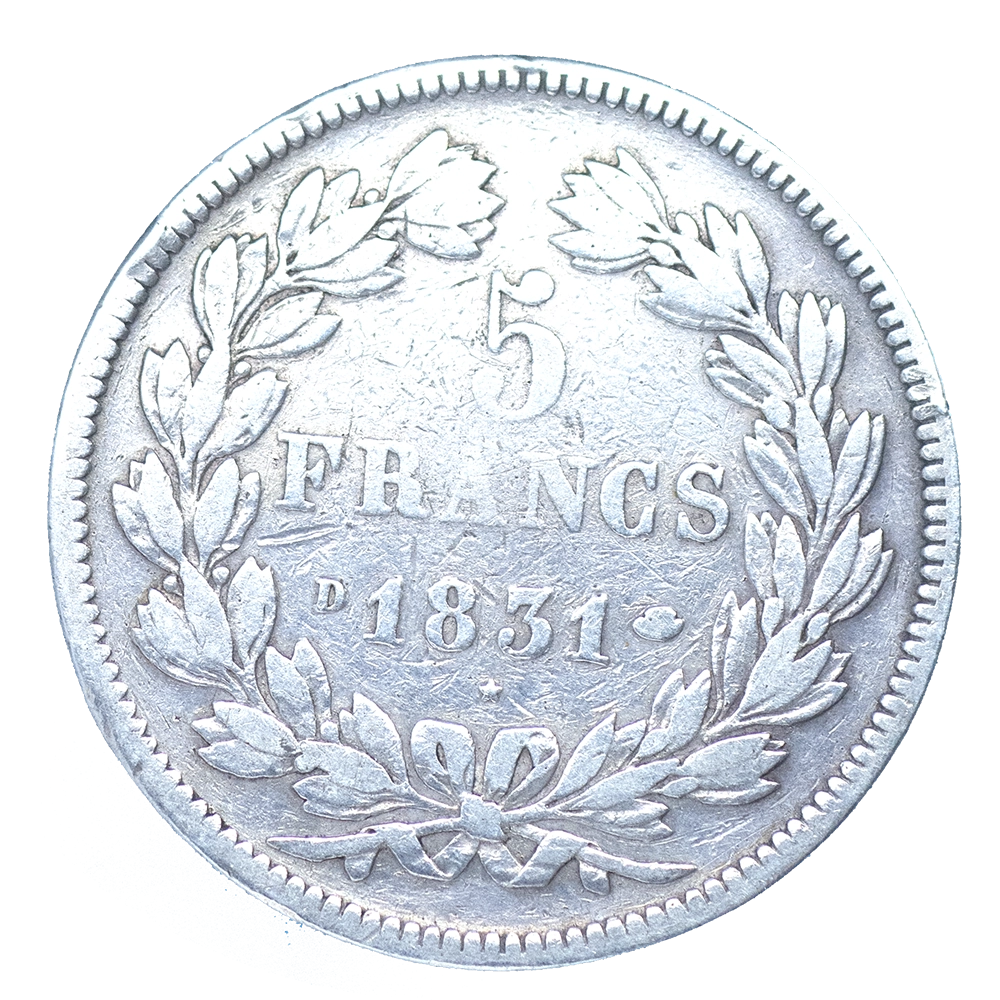 Pièce de monnaie : Louis-Philippe-5 Francs 1831 Lyon tranche en creux