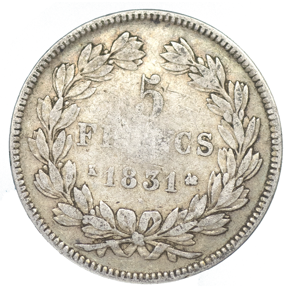 Pièce de monnaie : Louis-Philippe-5 Francs 1831 Bordeaux tranche en creux