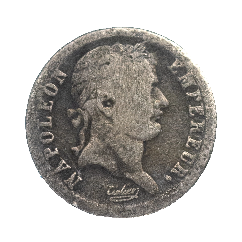Pièce de monnaie : Premier-Empire Napoléon 1er-Demi franc 1808 Paris