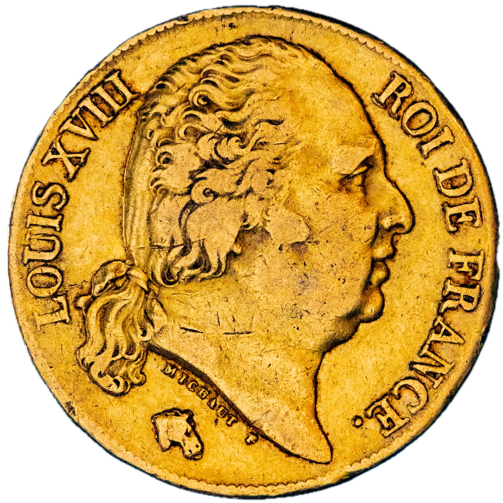 Restauration - 20 Francs or Louis XVIII 1818 Nantes