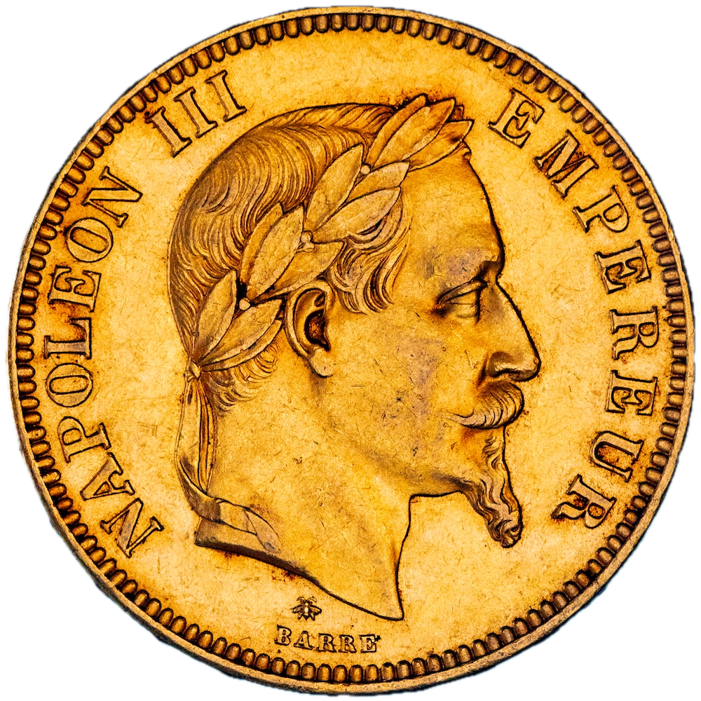 Pièce de monnaie : Second-Empire-100 Francs Napoléon III tête laurée 1862 Paris