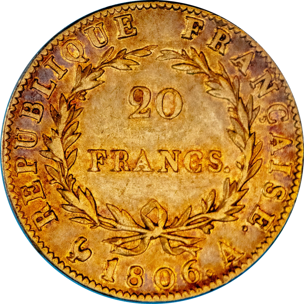 Premier-Empire-20 Francs Napoléon Ier Tête nue 1806 Paris