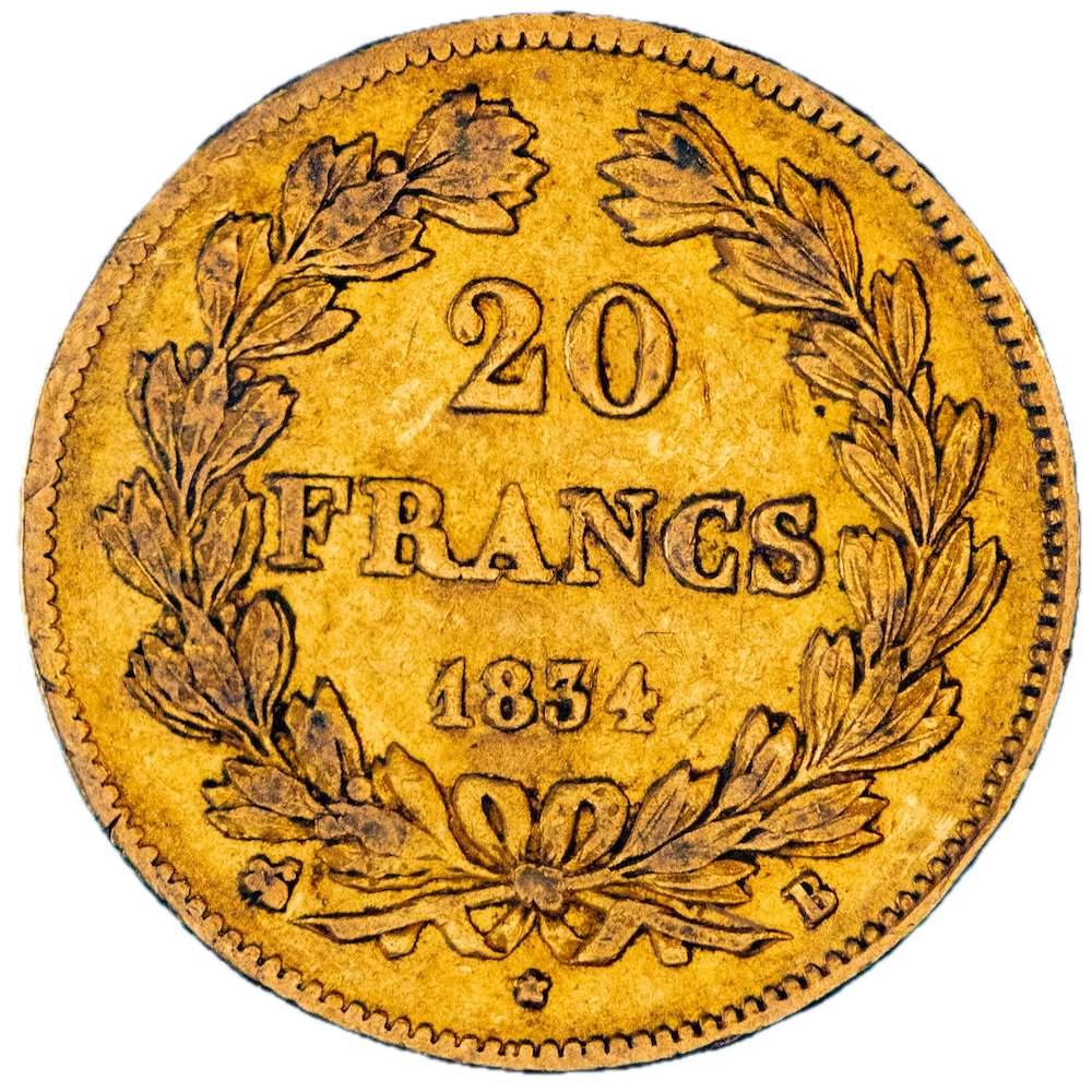 Restauration Louis-Philippe-20 Francs 1834 Rouen