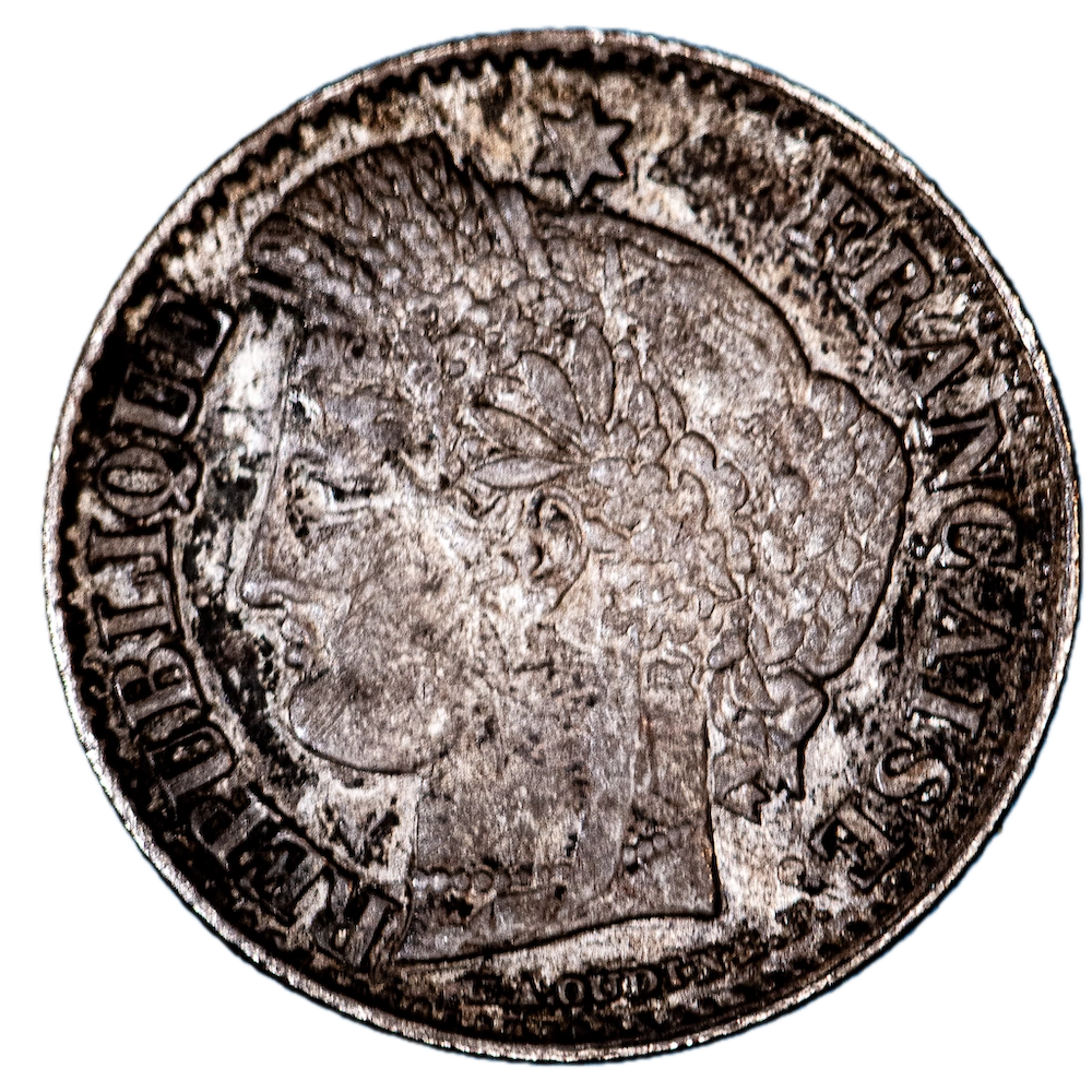 Pièce de monnaie : II ème République-20 centimes cérès 1851 Paris