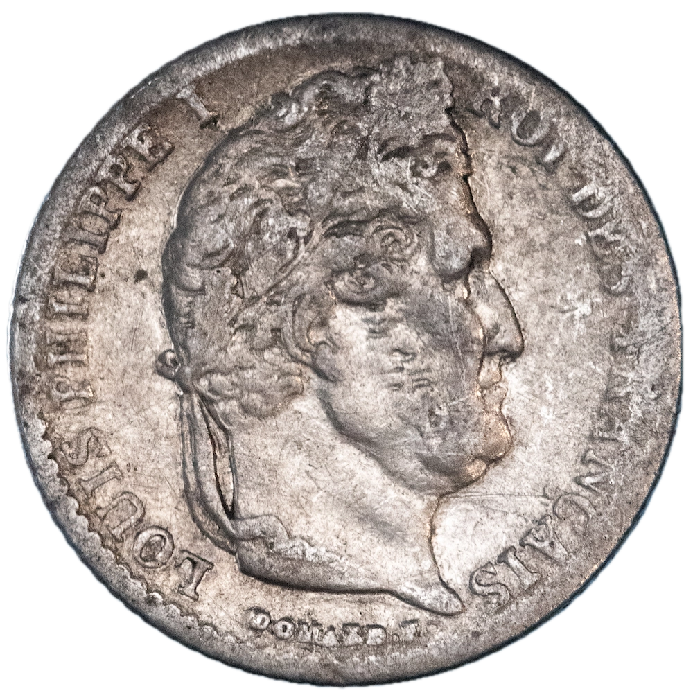 Pièce de monnaie : Louis-Philippe-Quart de Franc 1845 Paris