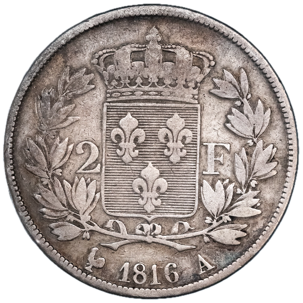 Pièce de monnaie : Louis XVIII-2 Francs 1816 Paris