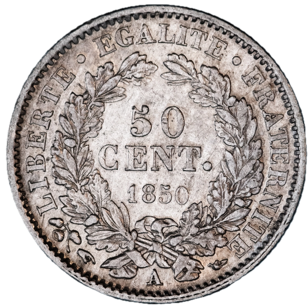 Deuxième République- 50 centimes Cérès 1850 Paris