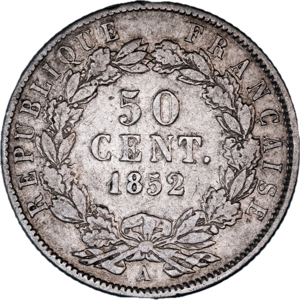Second-Empire-Napoleon III 50 centimes 1852 Paris