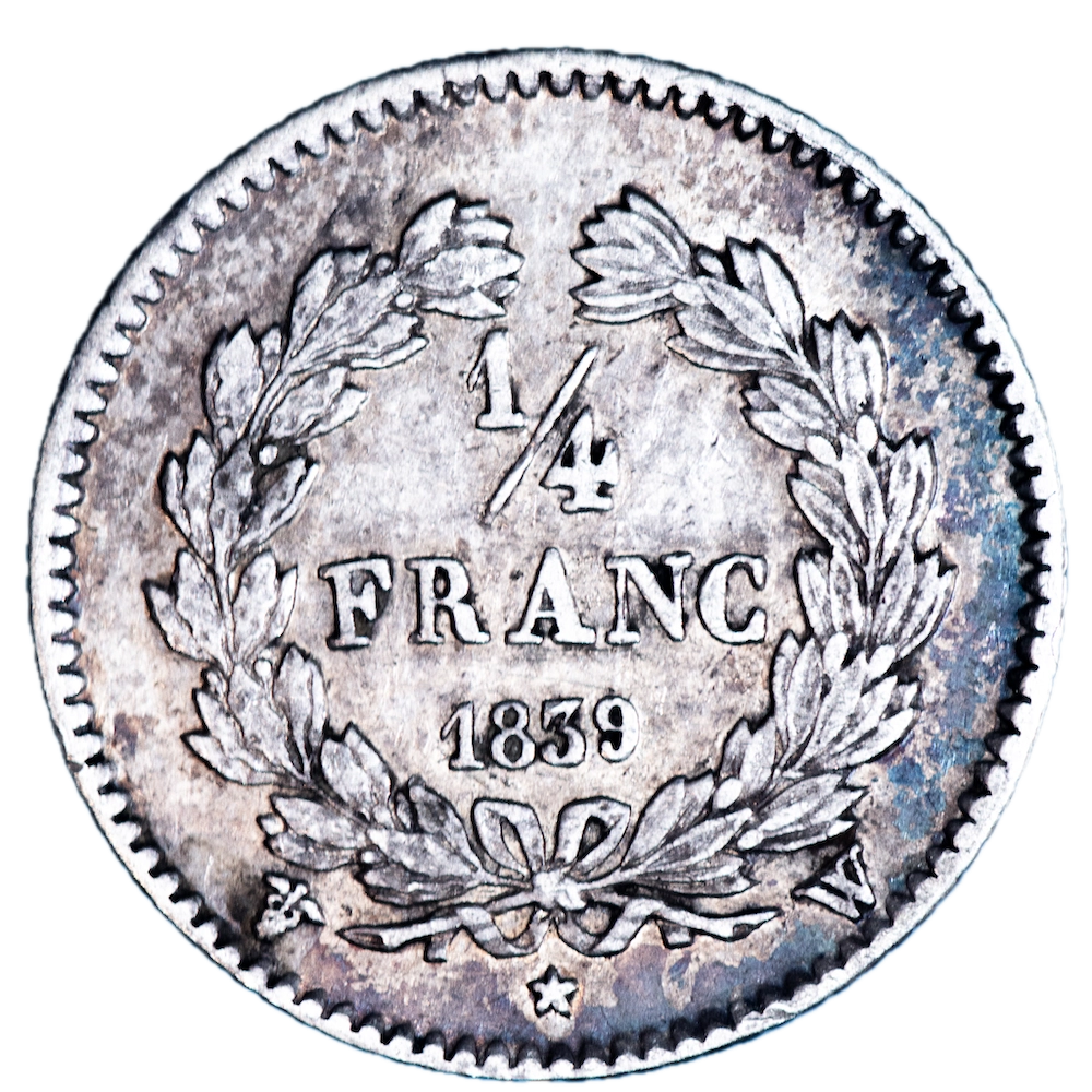Pièce de monnaie : Louis-Philippe-Quart de Franc 1839 Lille