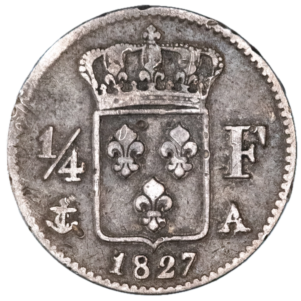 Restauration Charles X-Quart de Franc 1827 Paris