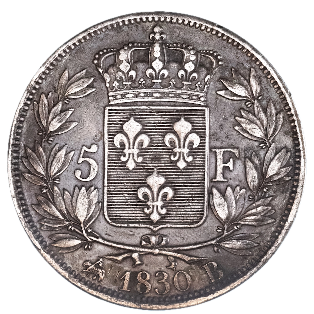 Pièce de monnaie : Charles X-5 Francs 1830 Rouen