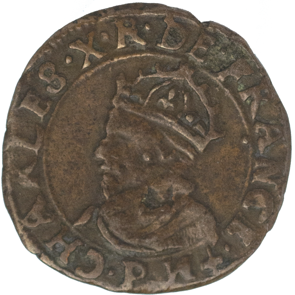 Pièce de monnaie : Charles X Cardinal de Bourbon-Double-Tournois 1593 Dijon