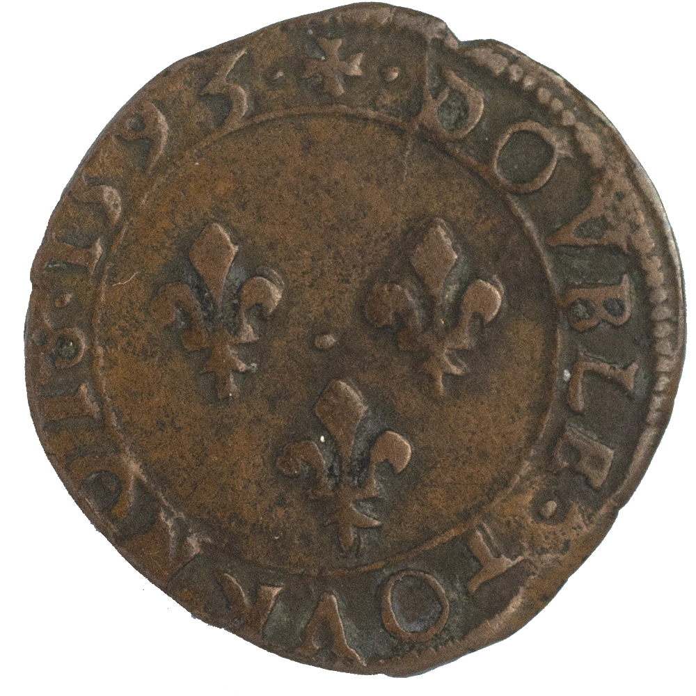 Pièce de monnaie : Charles X Cardinal de Bourbon-Double-Tournois 1593 Dijon