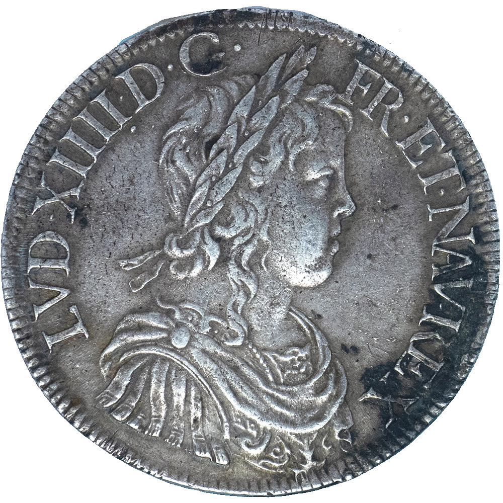 Pièce de monnaie : Louis XIV-Écu à la mèche longue 1652 Paris