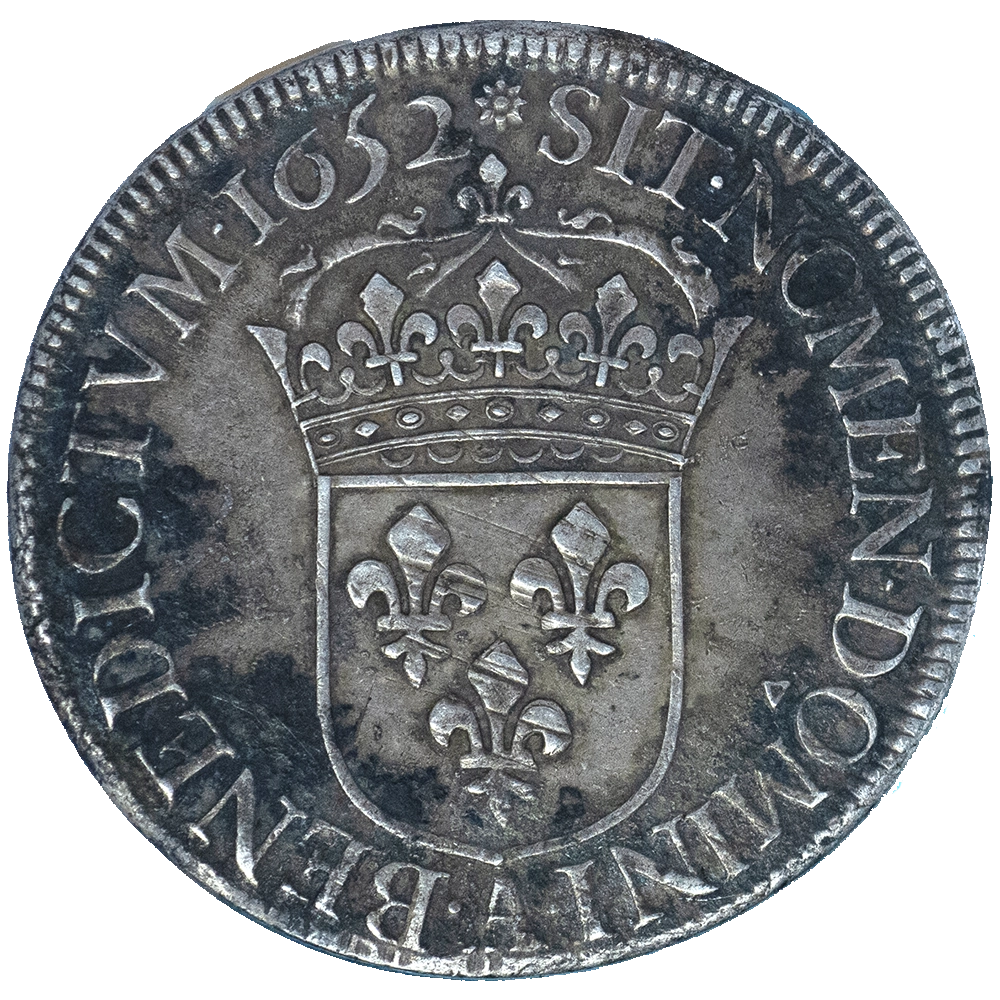 Pièce de monnaie : Louis XIV-Écu à la mèche longue 1652 Paris