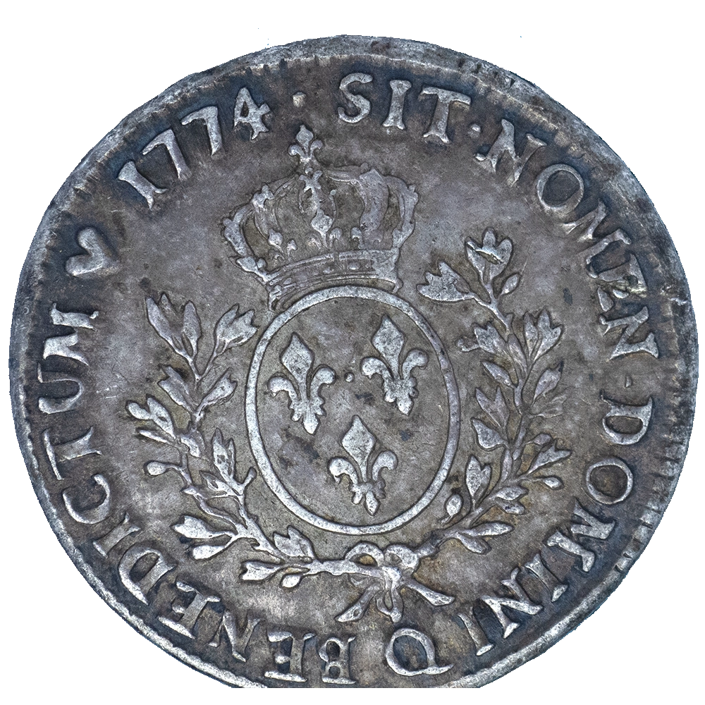 Pièce de monnaie : Louis XV Écu à la vieille tête 1774 Perpignan