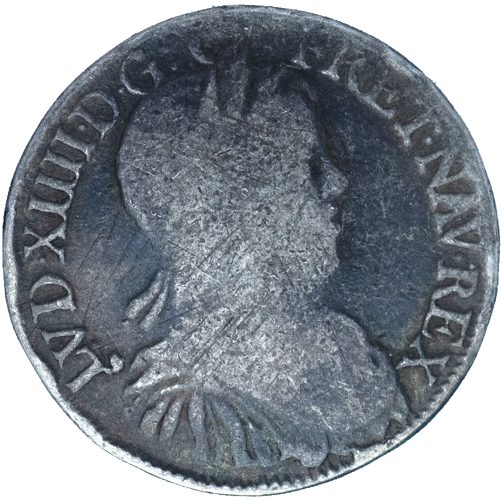 Pièce de monnaie : Louis XIV - Demi Écu à la mèche longue 1652 Rennes