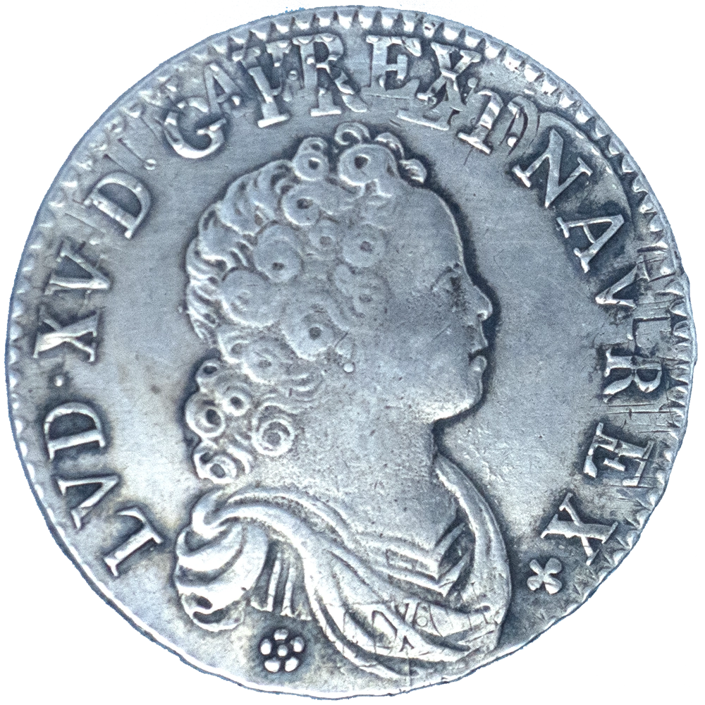 Pièce de monnaie : Louis XV-Demi écu Vertugadin 1716