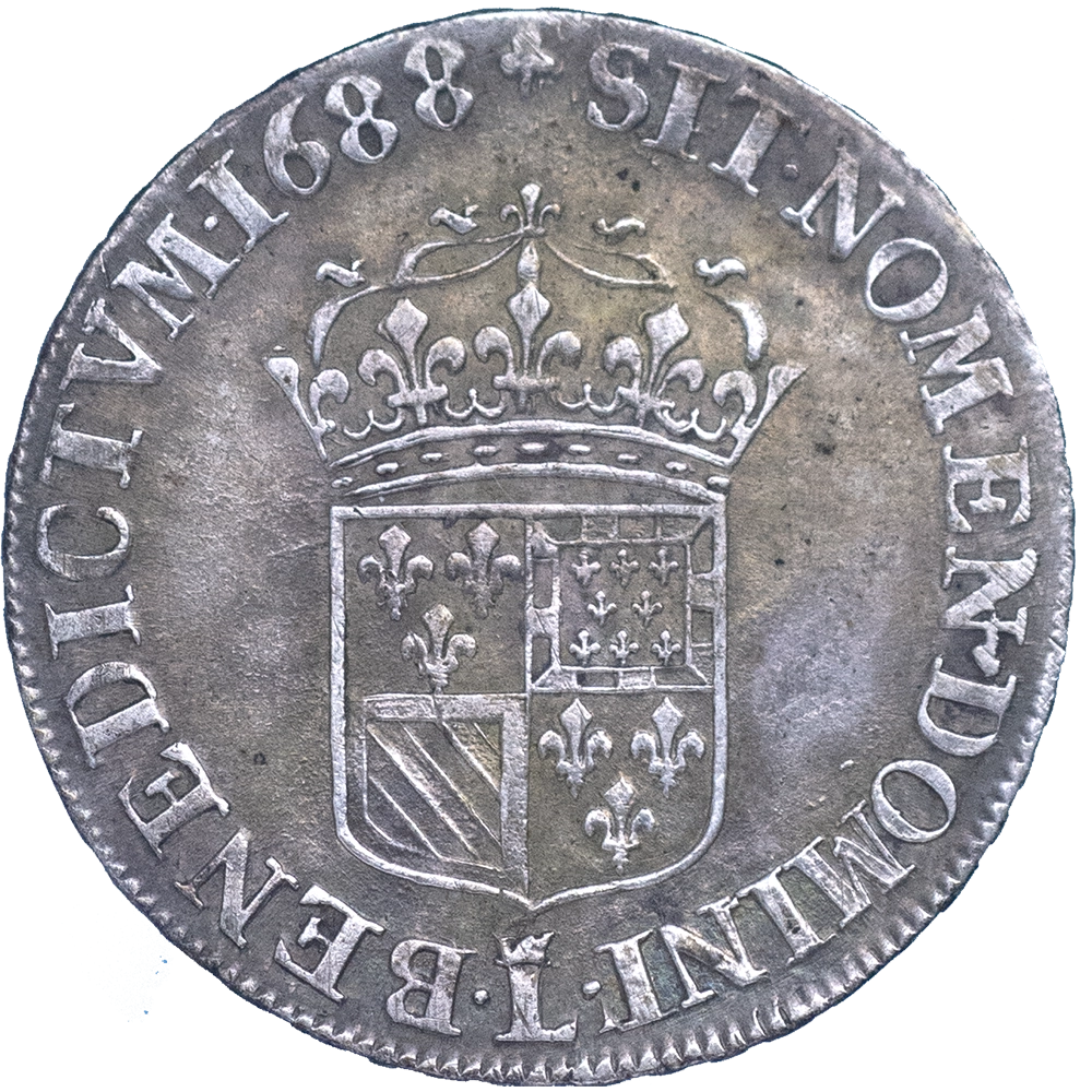 Pièce de monnaie : Louis XIV Quart d'écu de Flandre 1688 Lille