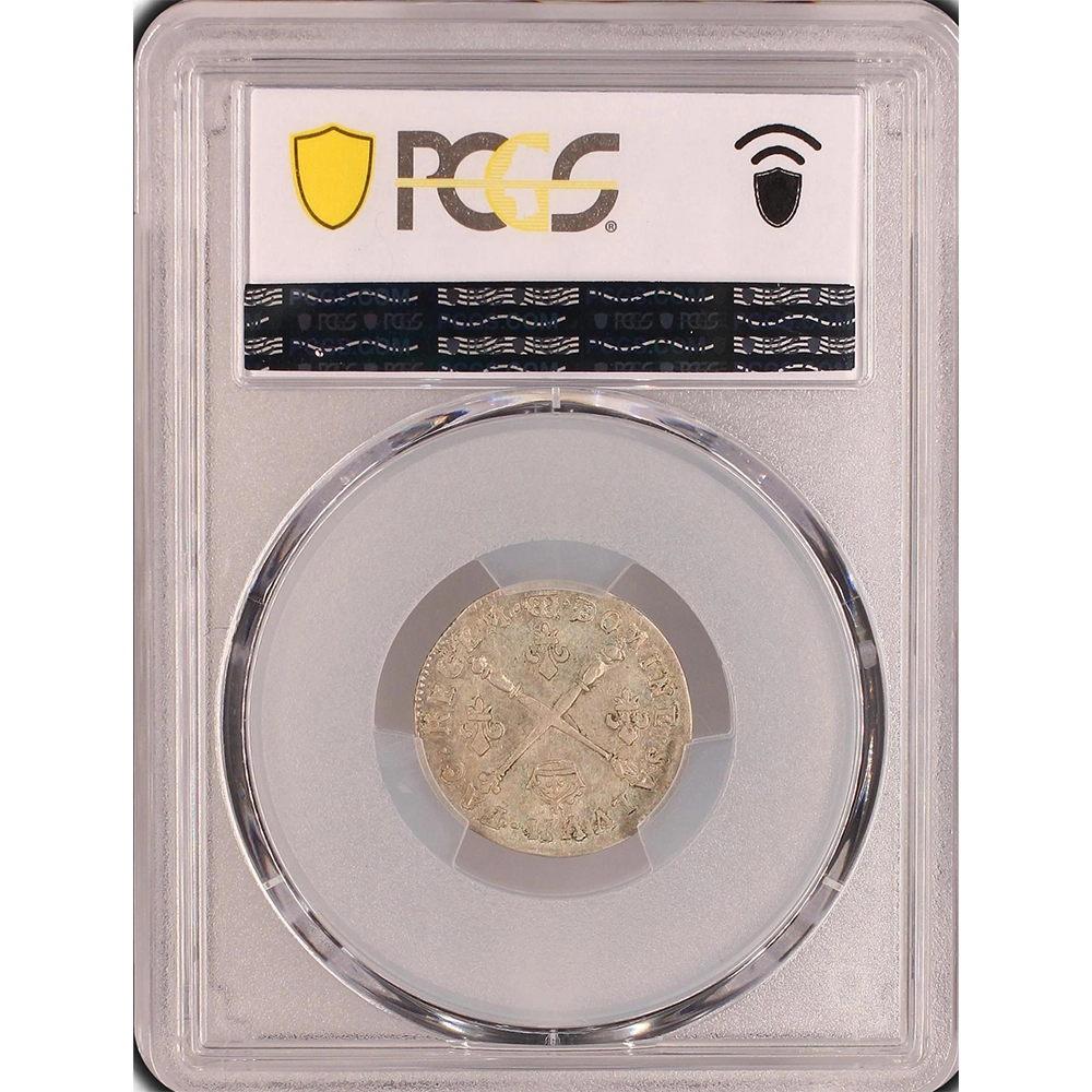 Pièce de monnaie gradée PCSG MS62-LOUIS XIV-5 sols aux insignes 1702 Strasbourg