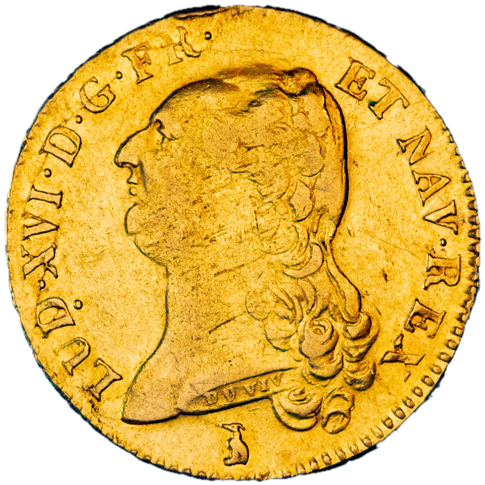 Pièce de monnaie : Louis XVI-Double louis d'or aux écus accolés 1786 Nantes