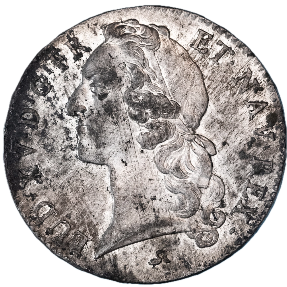 Pièce de monnaie : Louis XV Écu au bandeau 1743 Rouen